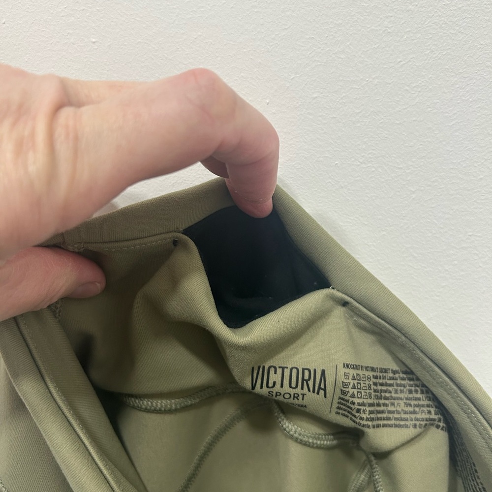 Victoria's Secret Leggings Size Small Green Sport Knockout With Mesh 27”‎ Inseam - Picture 6 of 7